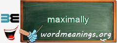 WordMeaning blackboard for maximally